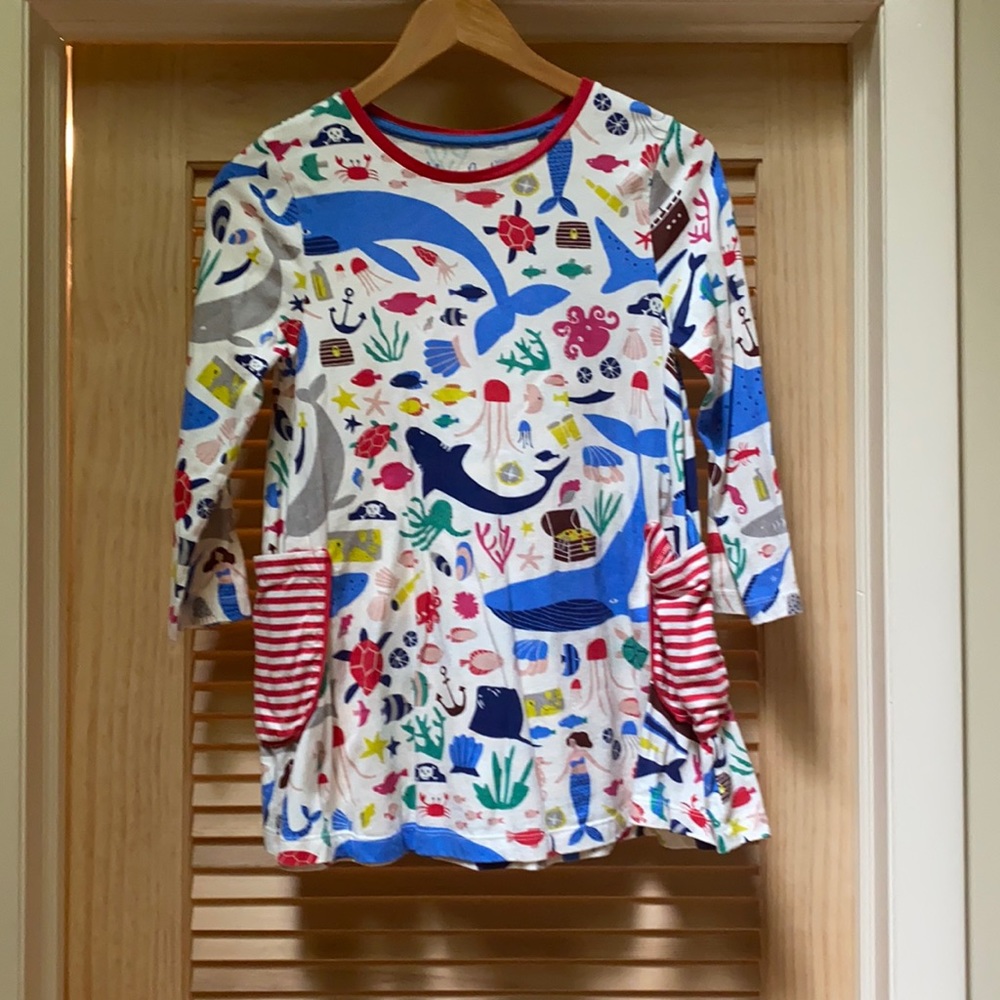 Mini Boden Dress Nautical Sea Ocean Mermaid Whale